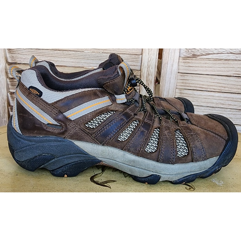 Keen Sz 12 Brown Leather Voyageur Hiking Shoes Low Top Gorpcore Walking Utility